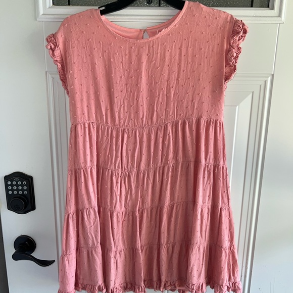 Pink Ruffled Womens Dress - Picture 1 of 5